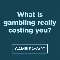 A graphic with the words, 'What is gambling really costing you?'