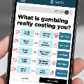 A phone displaying a mock gambling site