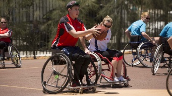 A wheelchair basketballer