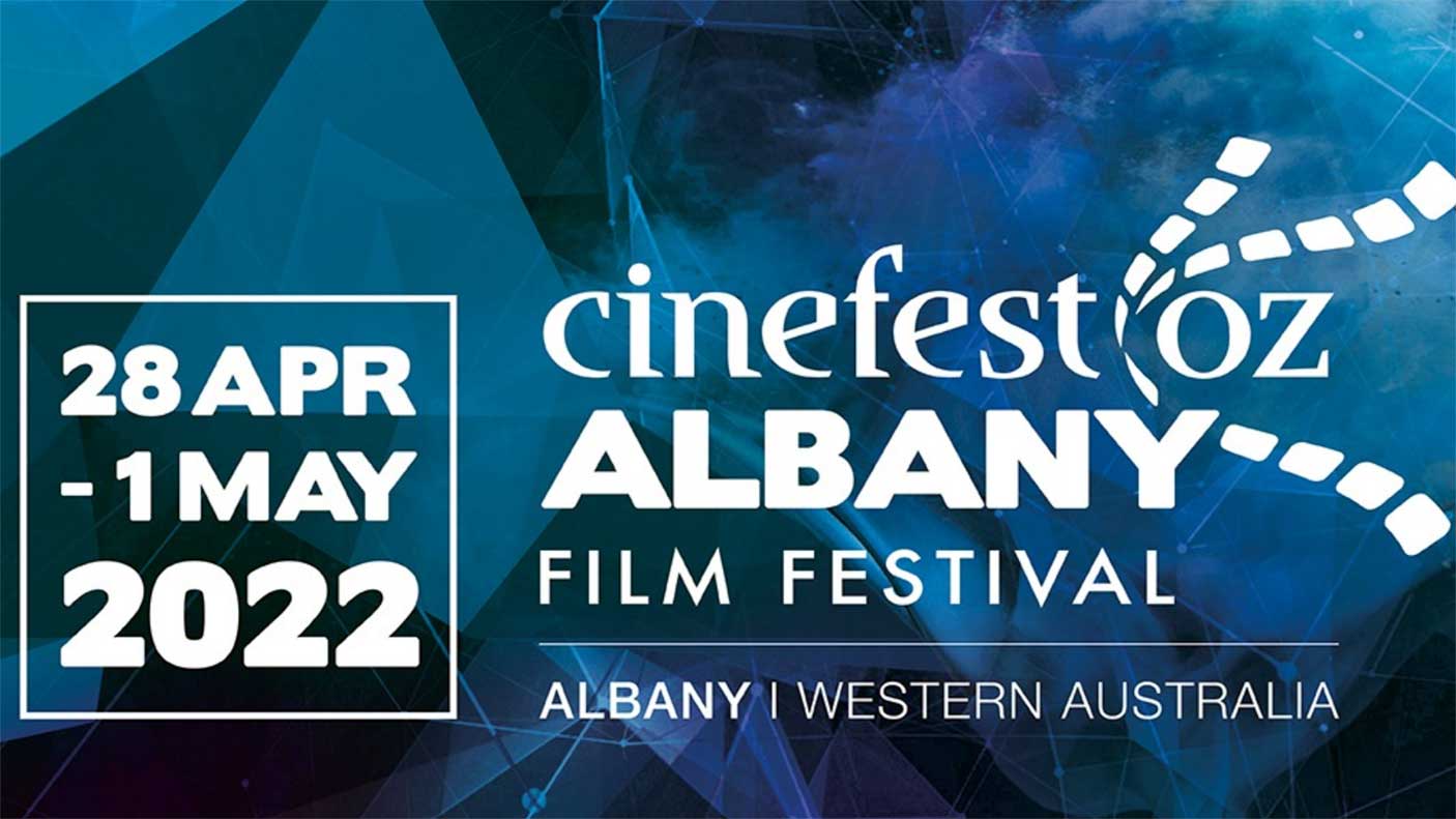 Graphic with text: CenefestOZ Albany Film Festival 28 April to 1 May 2022