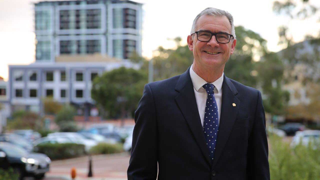 Joondalup CEO James Pearson in front of a car park