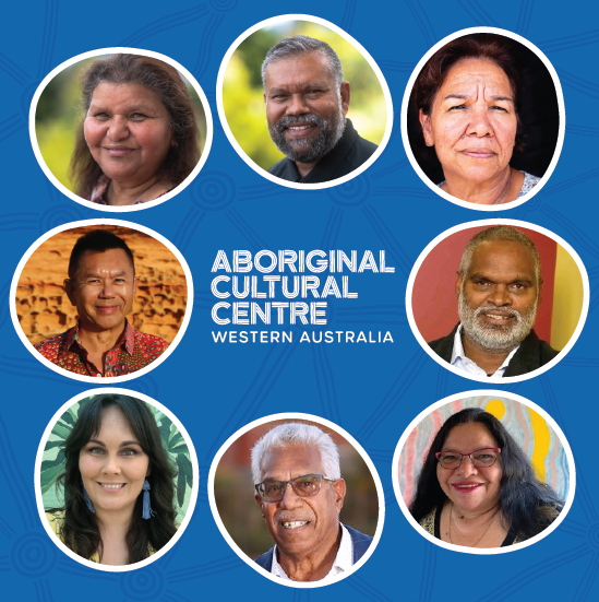 A collage of portraits of the Steering Committee of the Aboriginal Cultural Centre Western Australia