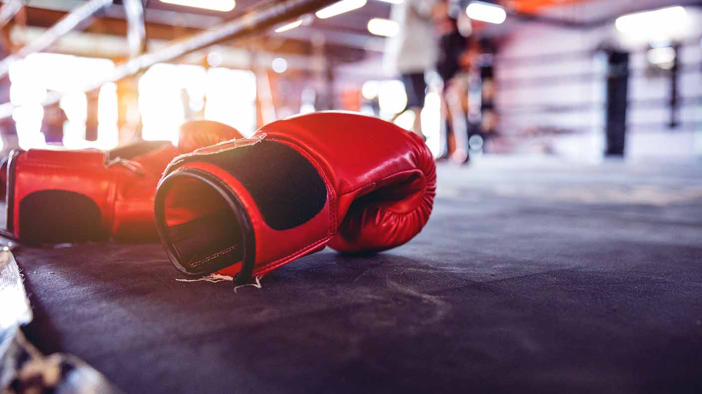 A close up of boxing gloves