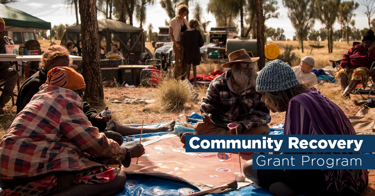 Collaborative painting on Country, Ngurra Kutjuwarra (On Country, Together), Warlayirti Artists Aboriginal Corporation, Great Sandy Desert, Western Australia 2021. Photo by Lucinda White