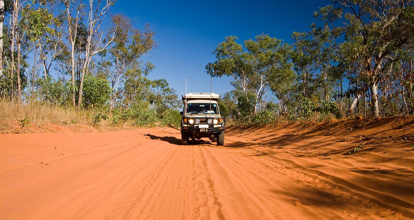 Cruising the dirt roads on the Dampier Peninsula near Cape Leveque in northern Western Australia.