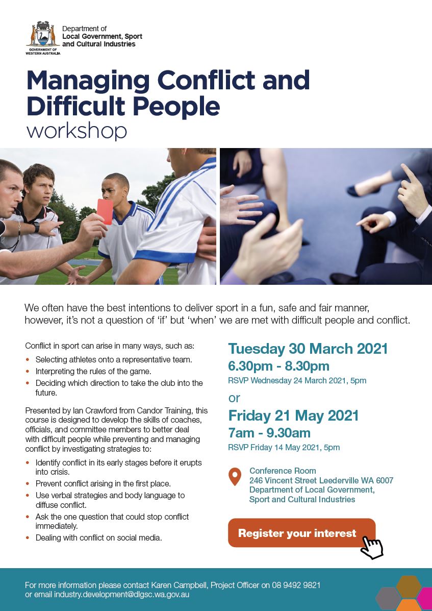 Managing Conflict and Difficult People flyer