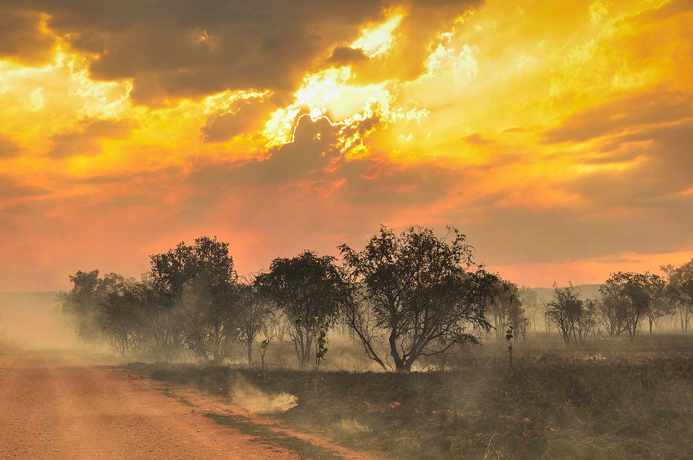 Australian outback bush fires