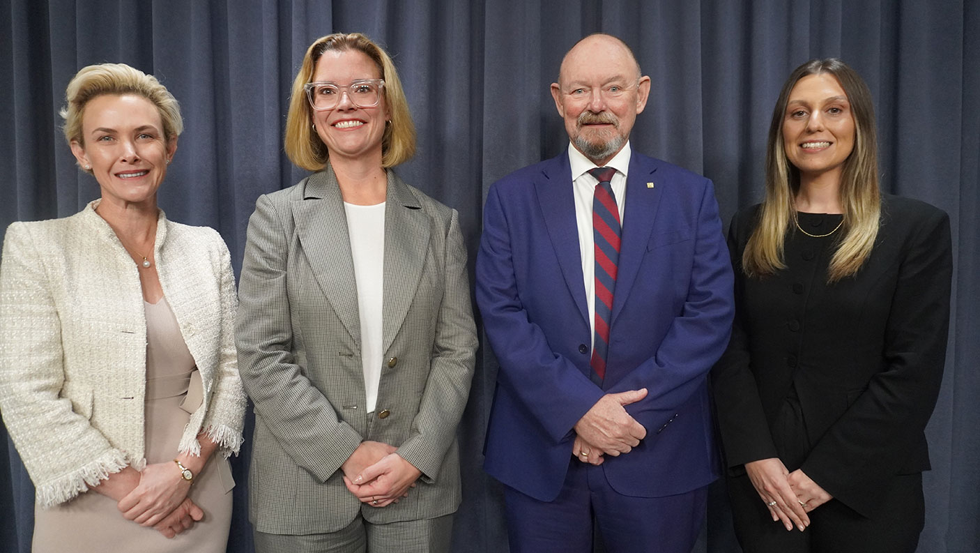 Cath Hart, Local Government Minister Hannah Beazley, David Caddy and Bianca Sandri pose for the camera.