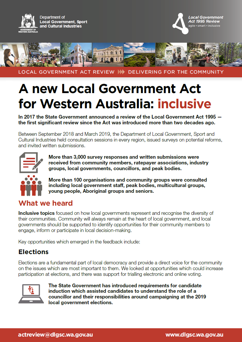 A new Local Government Act for Western Australia: inclusive