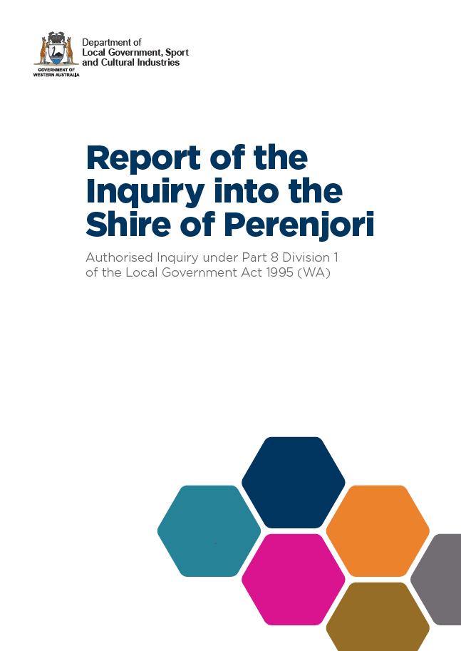 Y:\Website\Report of the Inquiry into the Shire of Perenjori cover