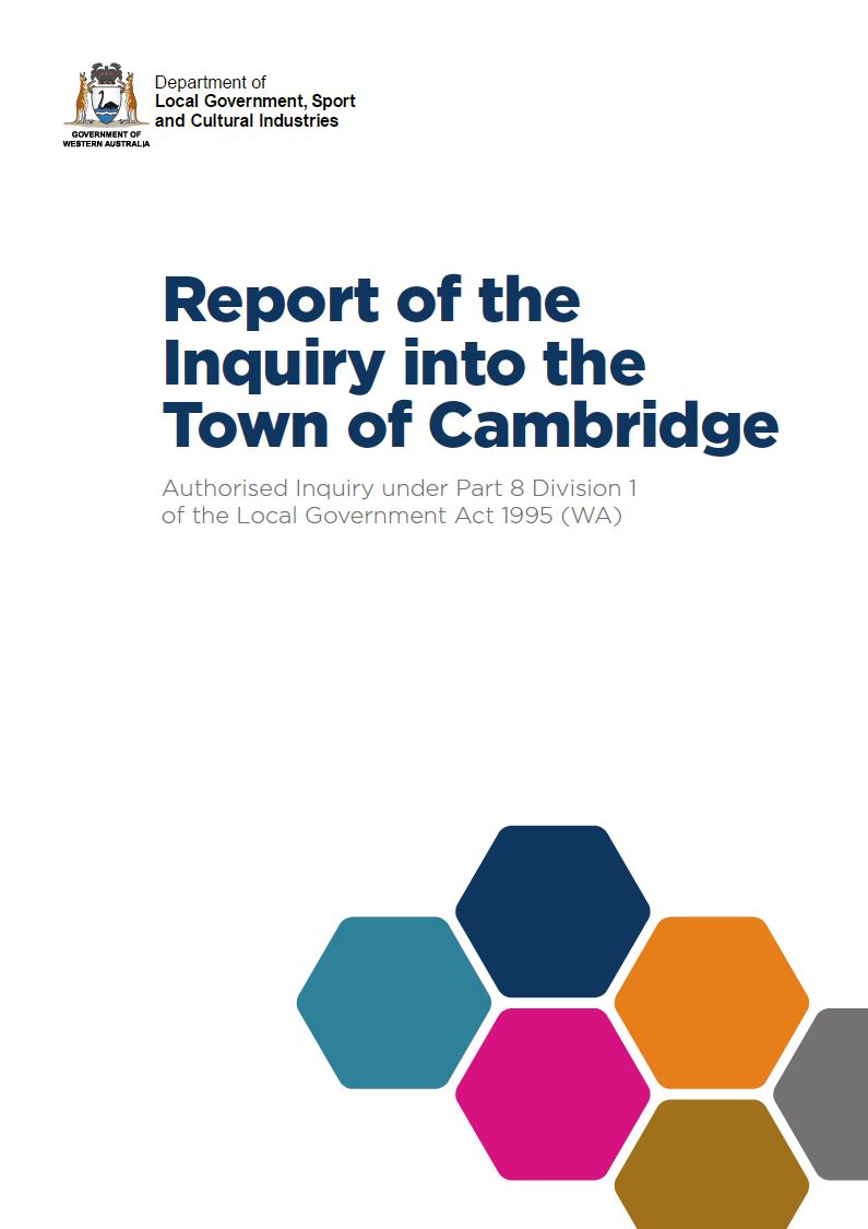 Report of the Inquiry into the Town of Cambridge. cover
