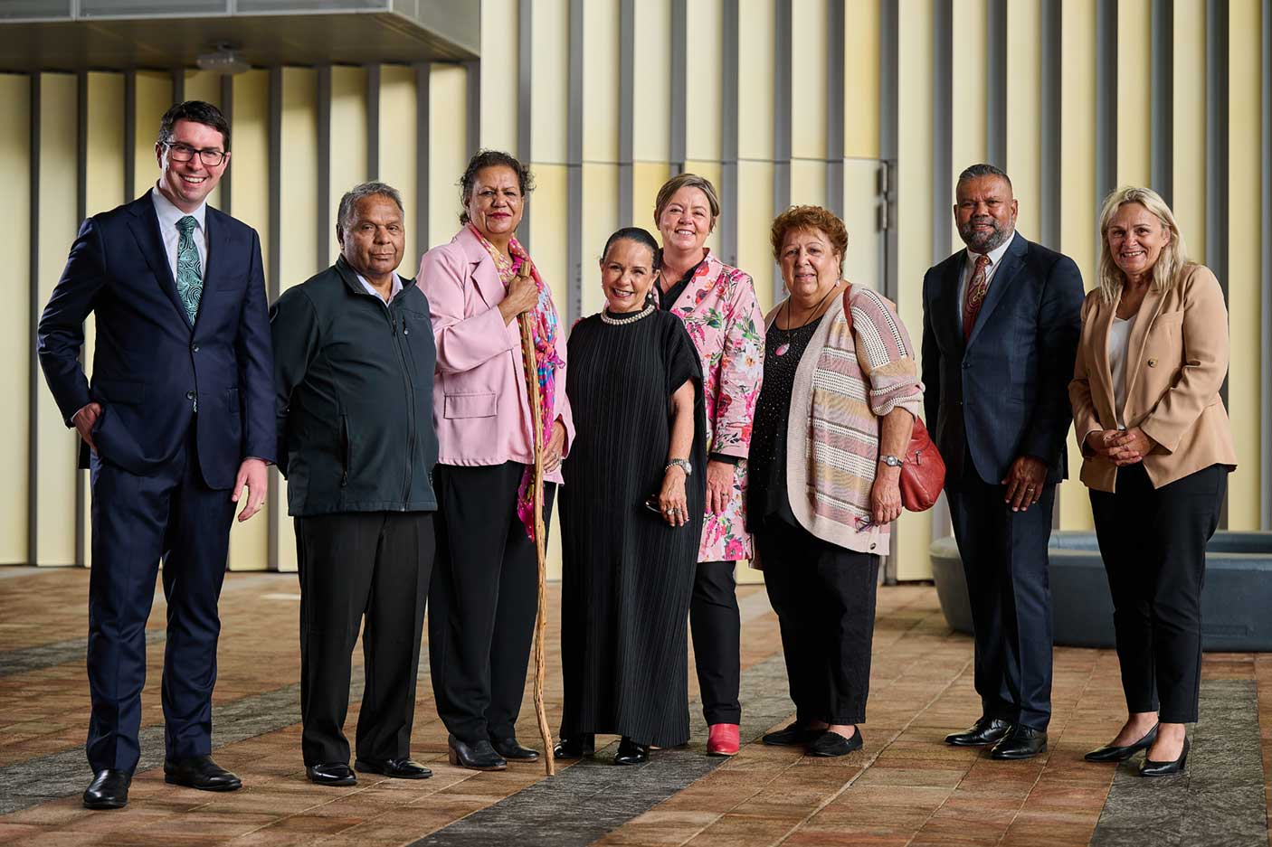 Sabine Winton MLA, Barry Winmar, Beverly Port Lois, Hon Madeline King MP, Hon Linda Burney MP, Charne Hayden, Peter Hill and Patrick Gorman MP.