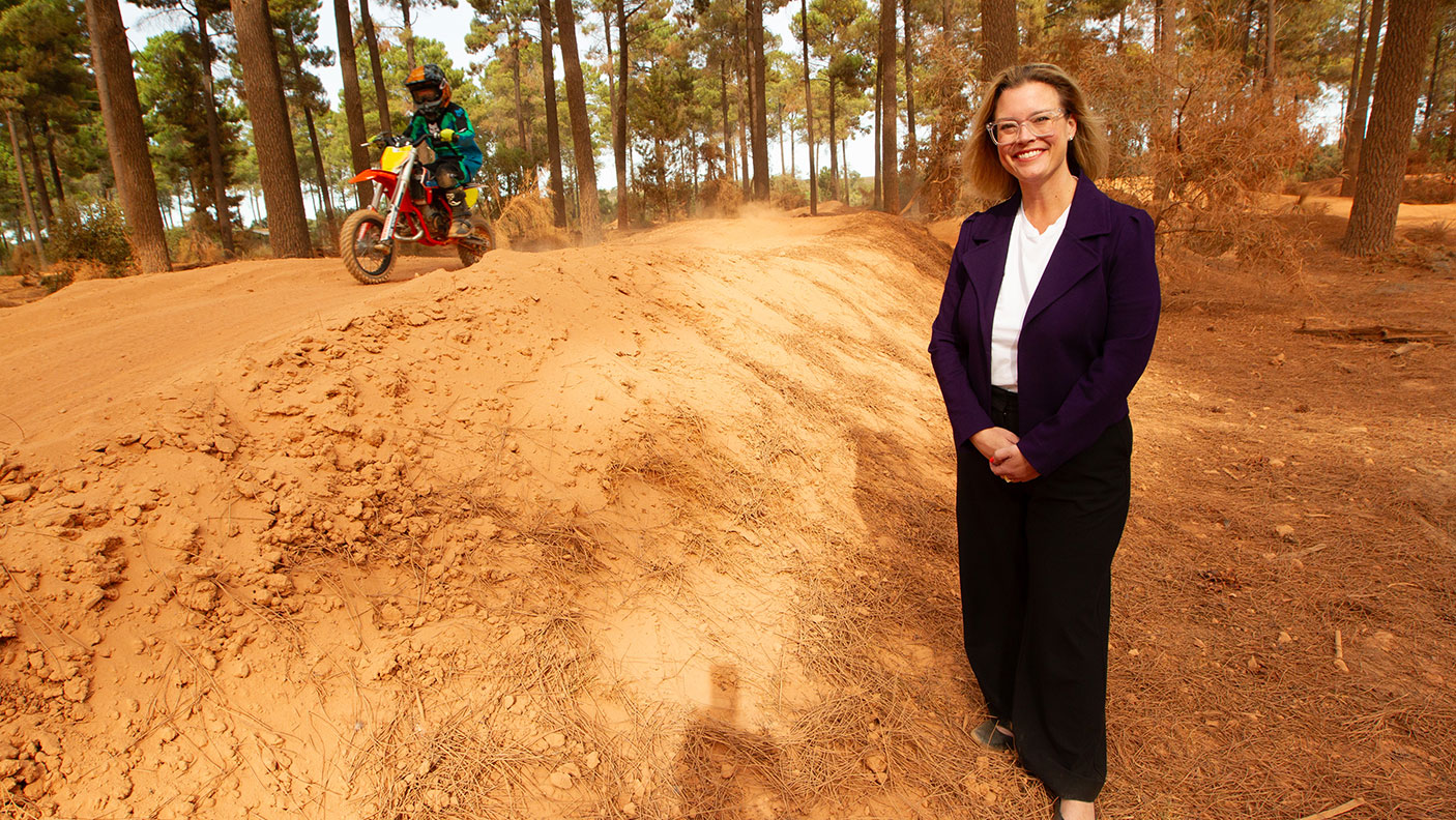Local Government Minister Hannah Beazley MLA at Pinjar ORV site near Wanneroo