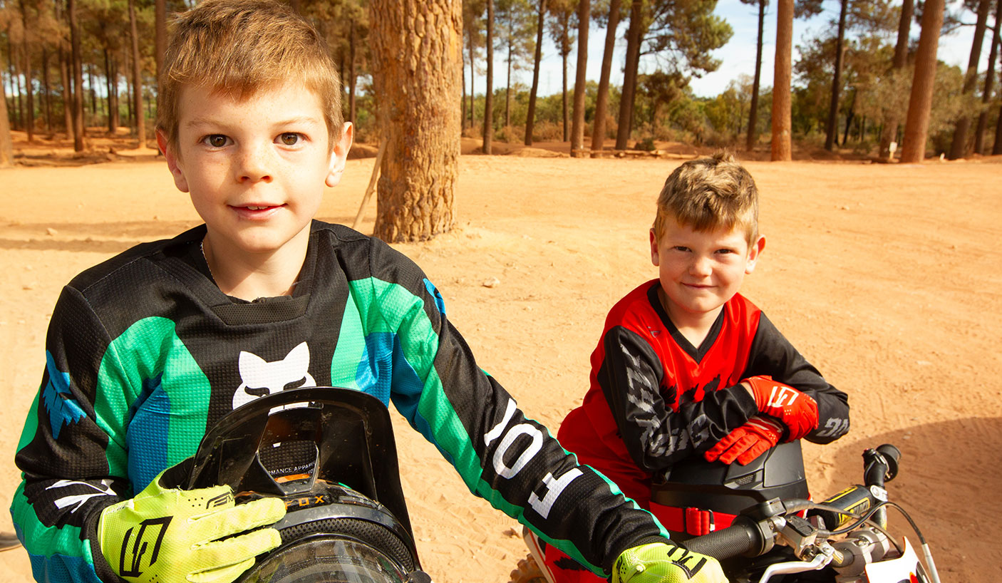 Photo:  L-R Zander and Oscar Morgan at Pinjar ORV site near Wanneroo.