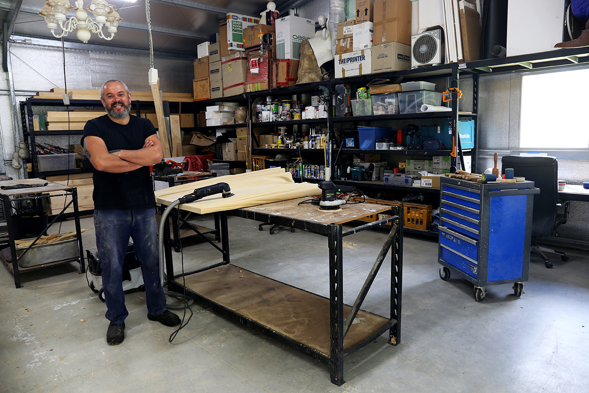 An artist in his studio