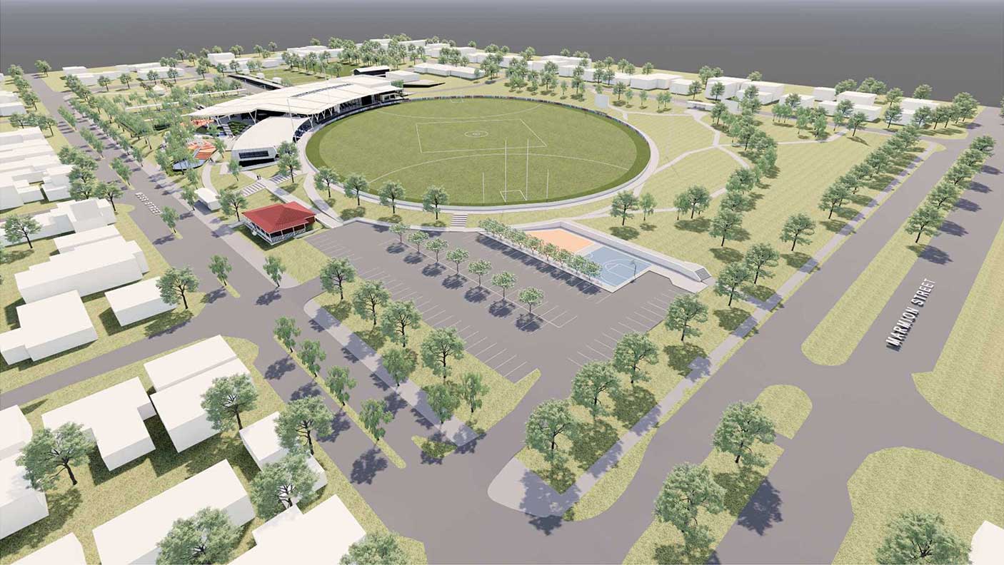 Computer generated artist impression of East Fremantle Oval