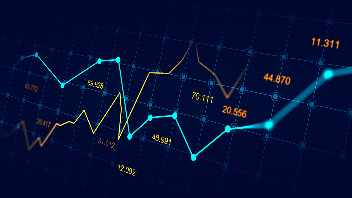 Stock image of financial graphs