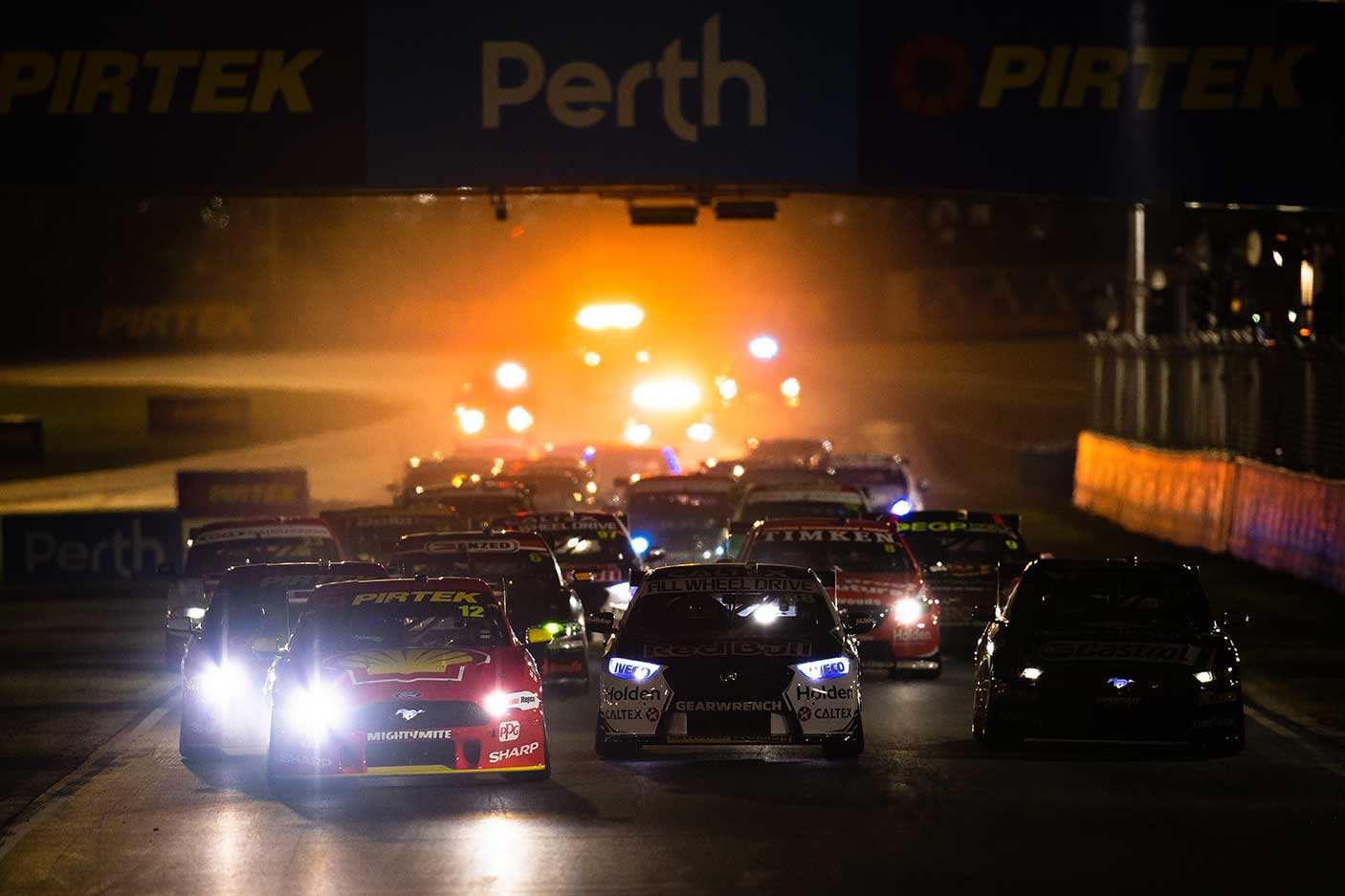 Fabian Coulthard drives the #12 Shell V-Power Racing Team Ford Mustang during race 1 for the Perth Supernight as part of the 2019 Supercars Championship at Barbagallo Raceway on May 03, 2019 in Perth, Australia