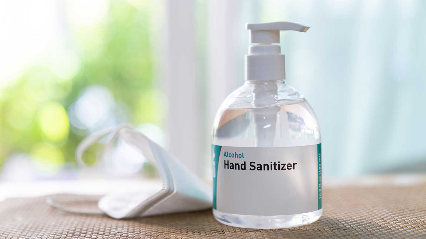 Hand sanitiser and mask