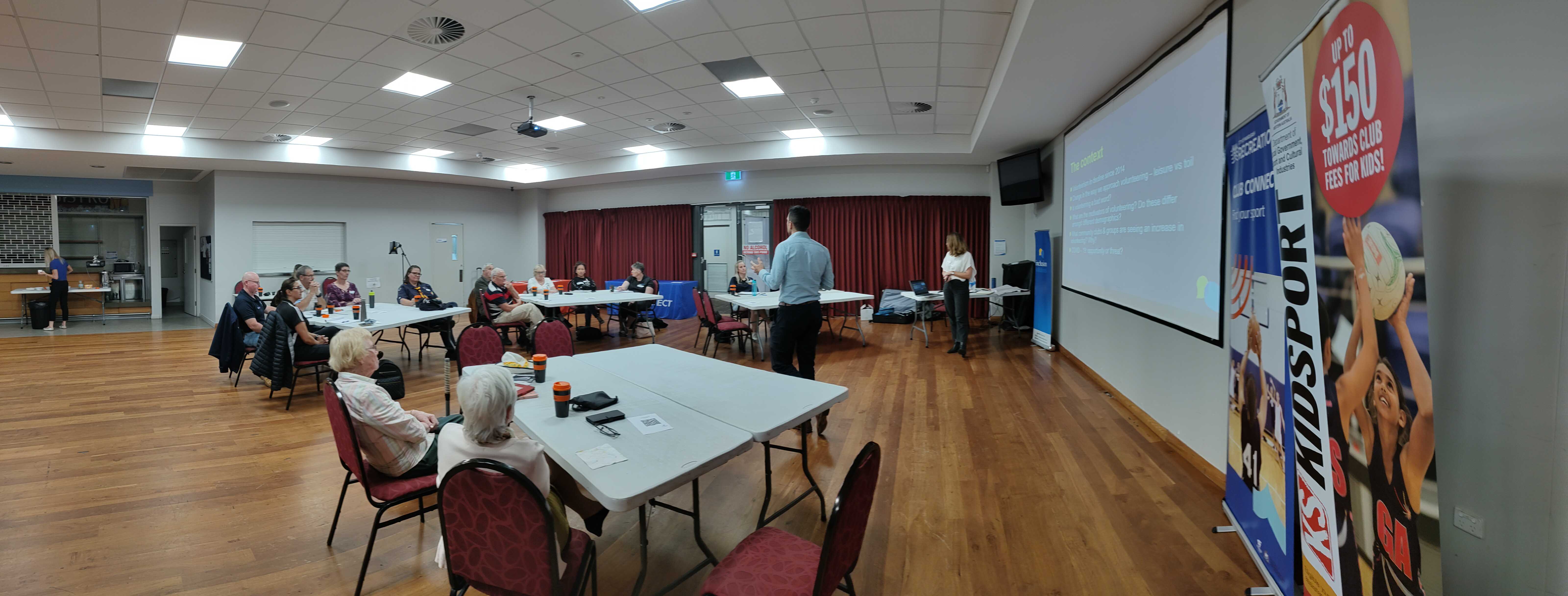 Participants in the Volunteer Think Tank held in Mandurah seated at desks