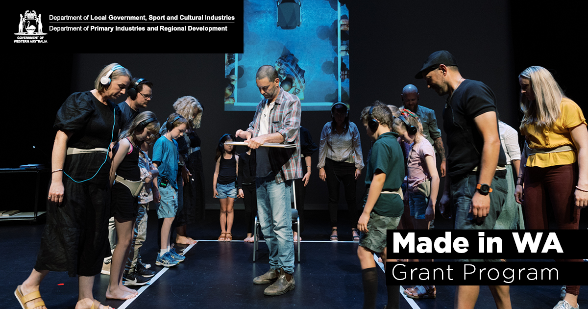 Audience participants on stage at the Bunbury Regional Entertainment Centre