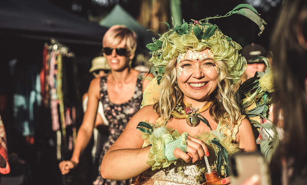 Performers at the Nannup Music Festival 30th anniversary parade, 2019. Picture by Giselle Natassia.