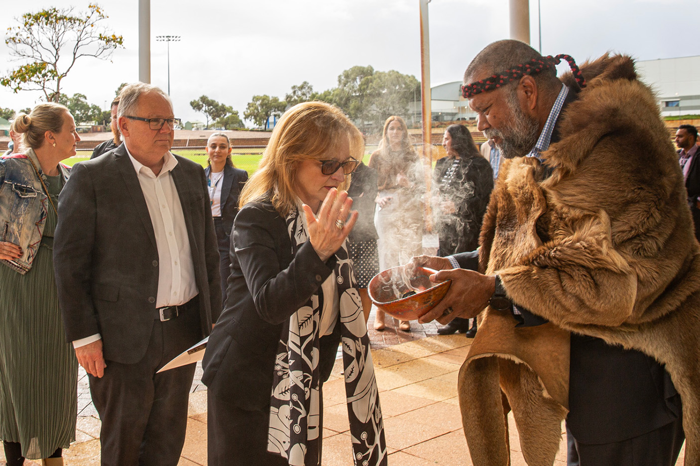 Lanie Chopping experiencing a smoking ceremony