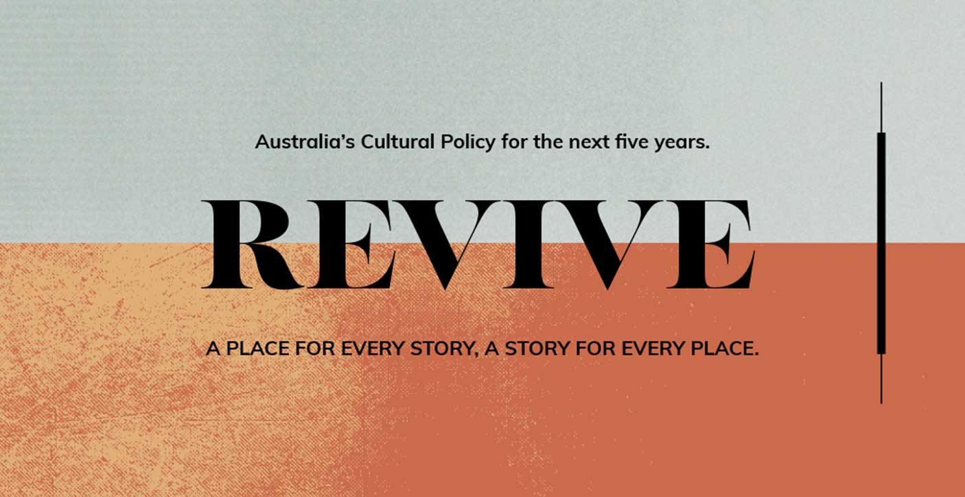 Graphic with the words, 'Revive: a place for every story, a story for every place'.