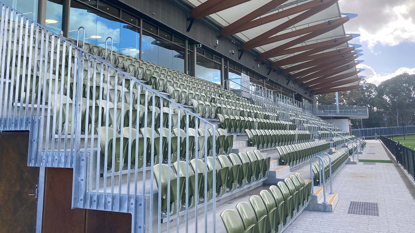 New stadium seating in the pavillion