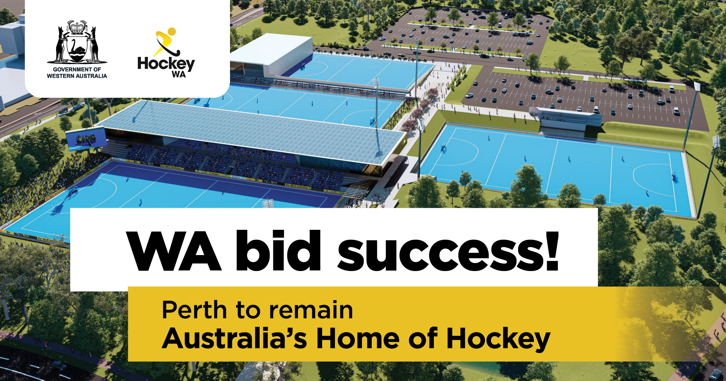 Aerial view of the current hockey facility at Curtin University