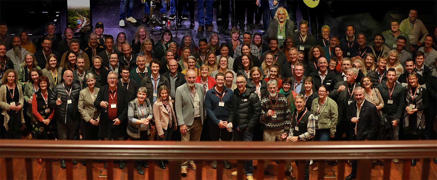 A large group of people together at the town hall