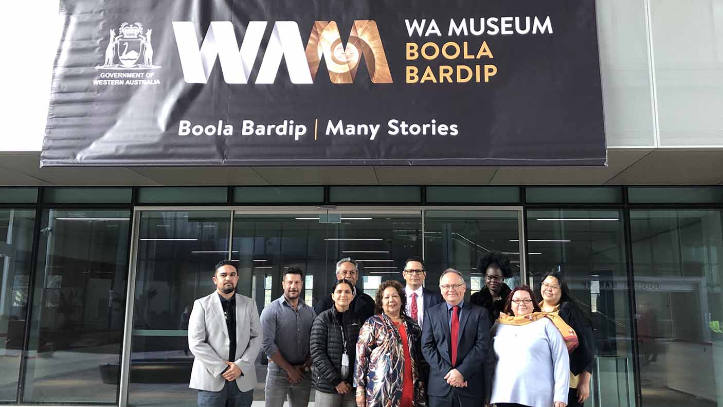 A group of people outside of the new WA Museum