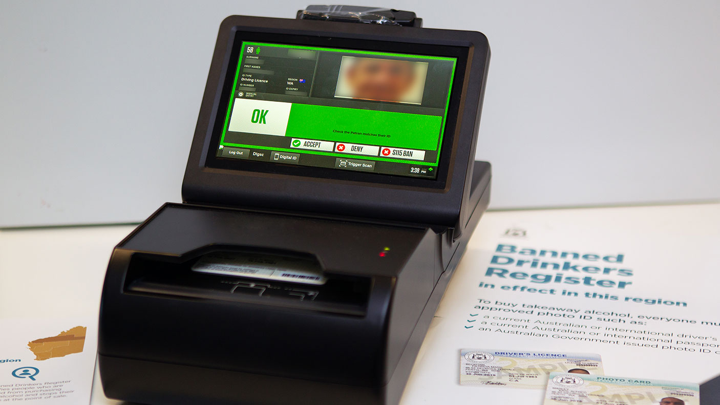 Image of Banned Drinkers Register drivers licence scanning machine