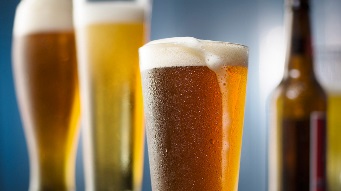 Close up of glasses of beer