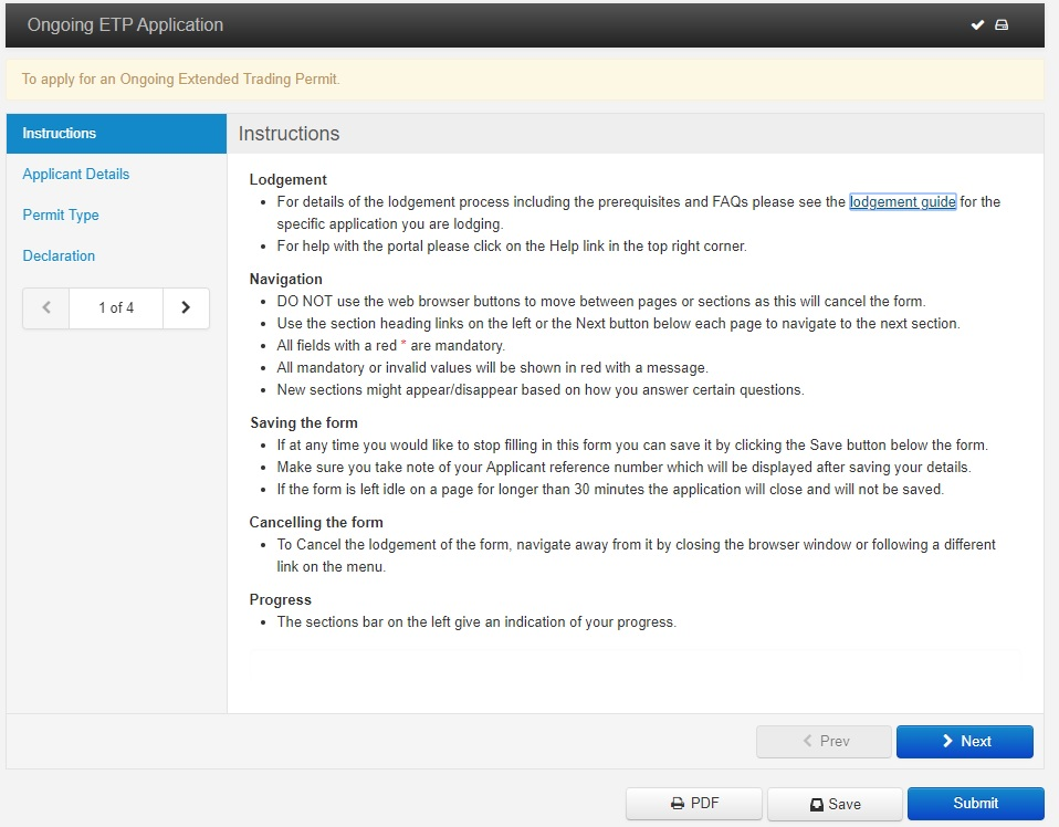 Permanent online step 3 completing the application form