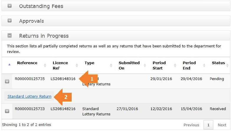 Standard lottery lodgment guide step 1