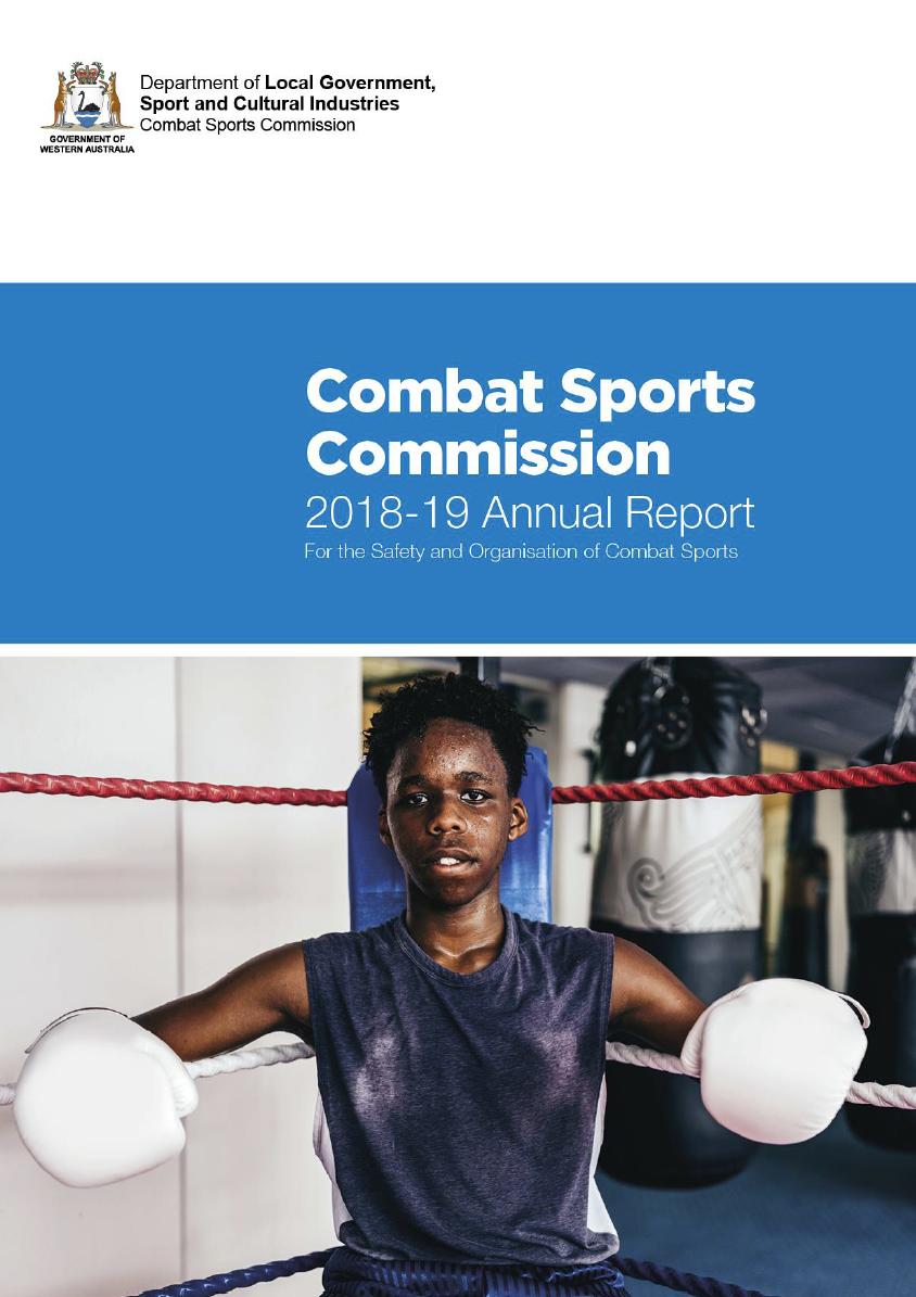 Combat Sports Commission Annual Report 2018-19 cover