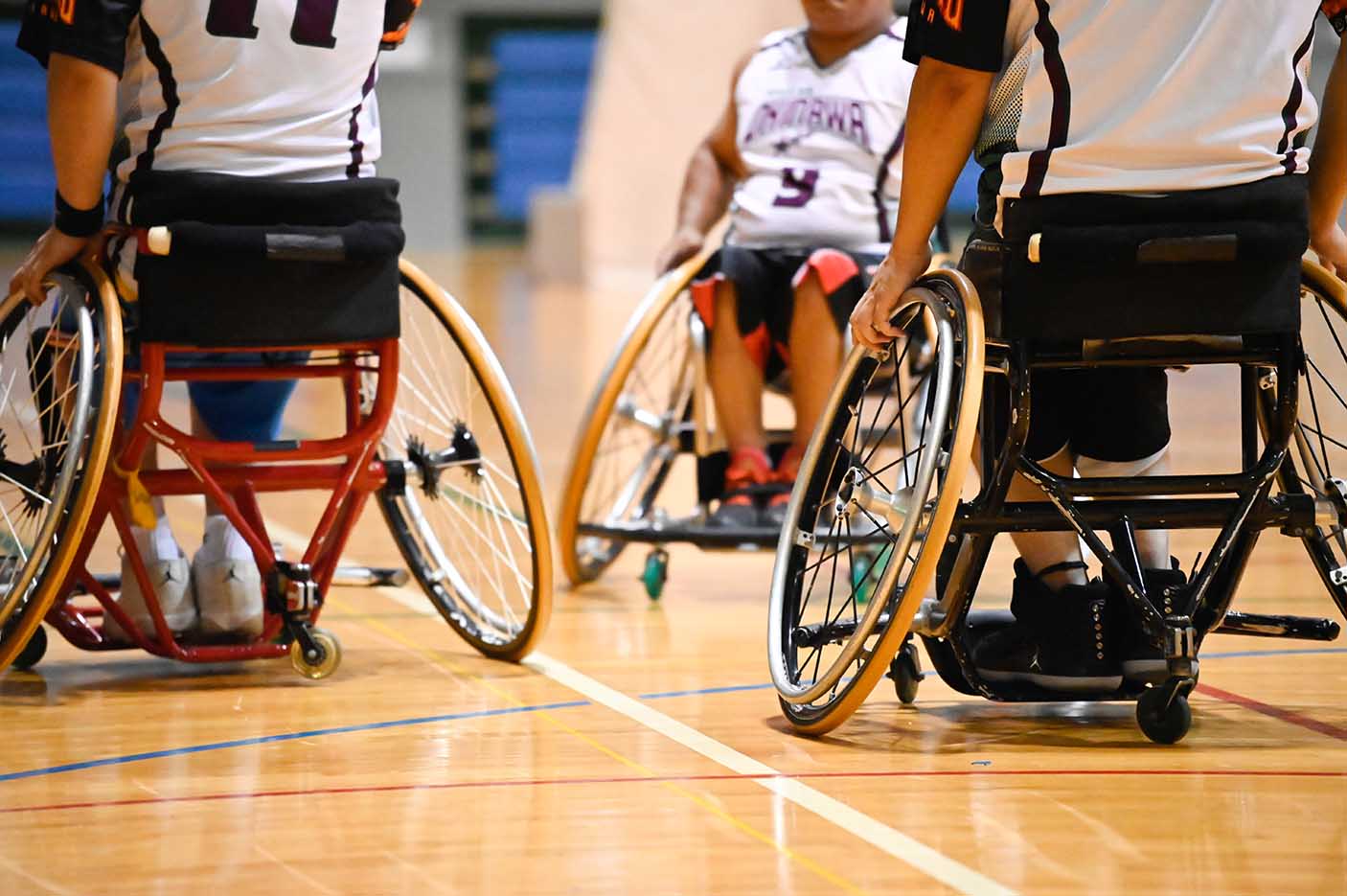 Wheelchair basketball close up
