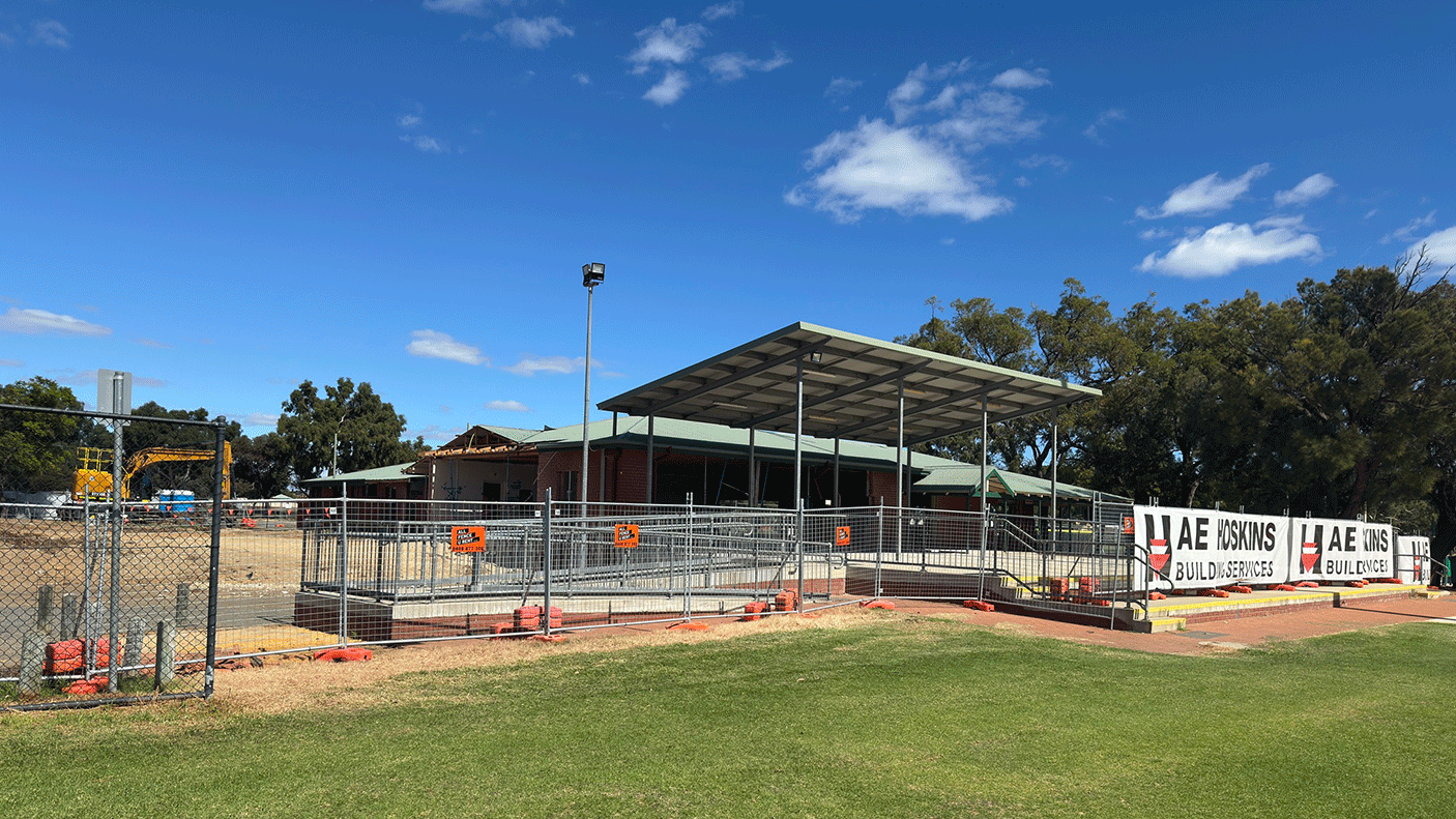 Construction works at the Norm Sadler Pavilion
