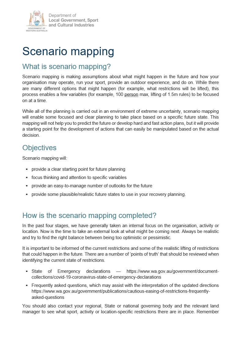 Scenario mapping