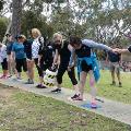 Bickley Challenge participants in a line standing on matts