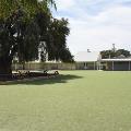 View of the astro turf around the Owen dormitories