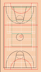 Line marking indoor four court