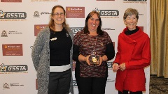 2016 Mike Stidwell Medal recipient Tania Wolfe with Kelly Waterhouse and Jill Stidwell