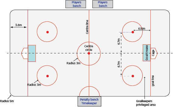 in line hockey rink dimensions