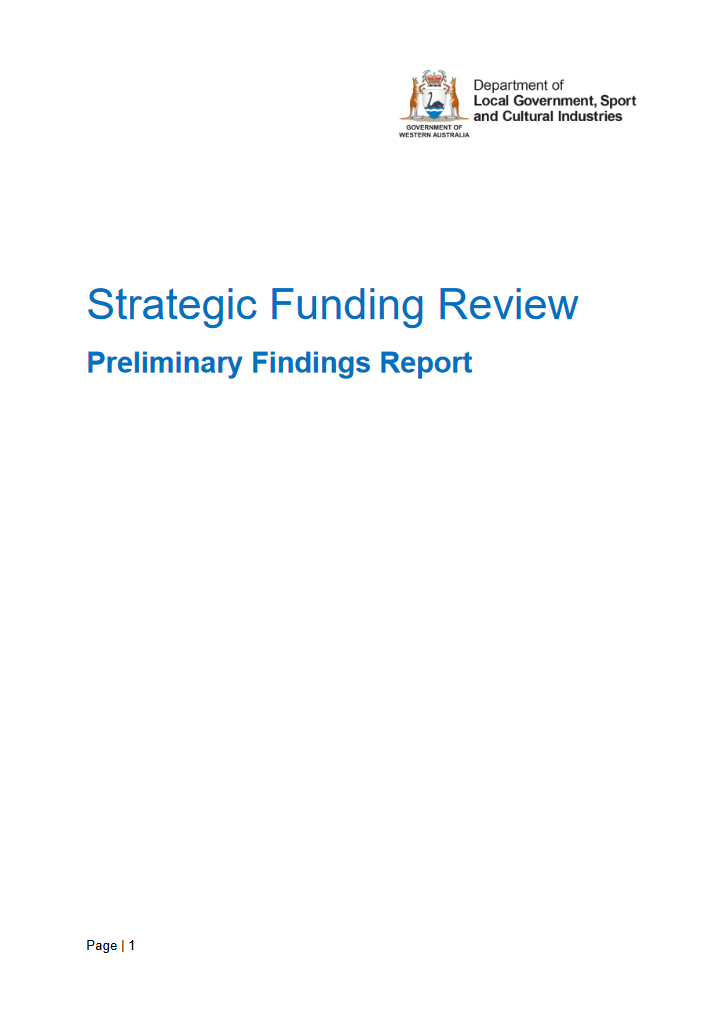 Strategic Funding Review Preliminary Findings Report cover