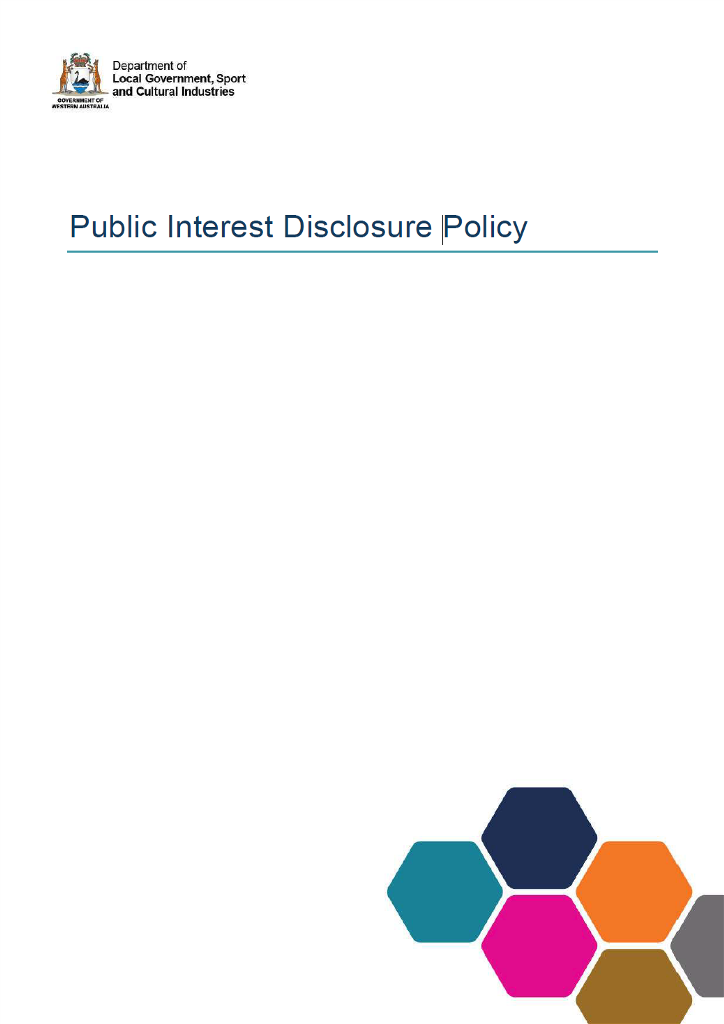 Public Interest Disclosure Policy cover